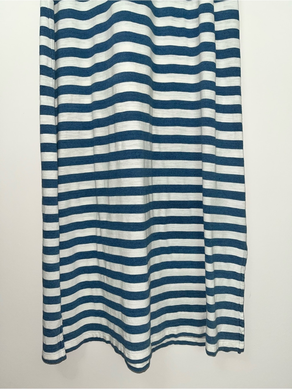 Current/Elliott The Perfect Muscle Tee Striped Maxi Dress Blue Cream Sz 1 Small - Picture 4 of 10
